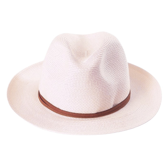 Leather Tie Hat - Powder Pink